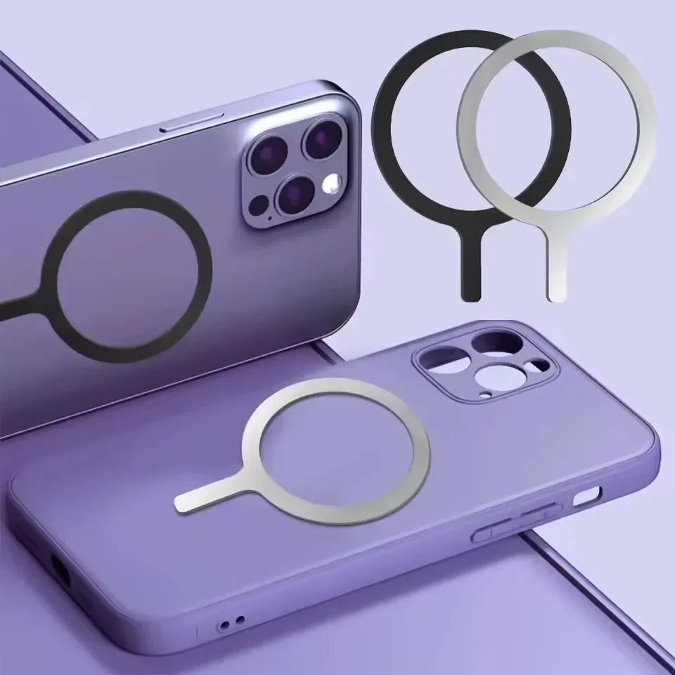 Stainless Steel Universal Magnetic Metal Plate Ring For Magsafe Wireless Charger Iron close-up view