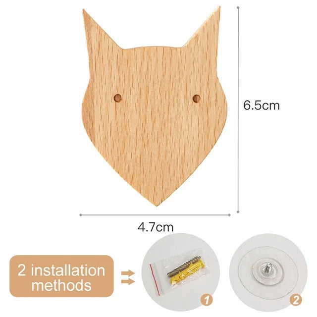Wooden Animal Hook | Cute Wall Mounted Coat and Key Holder lifestyle view