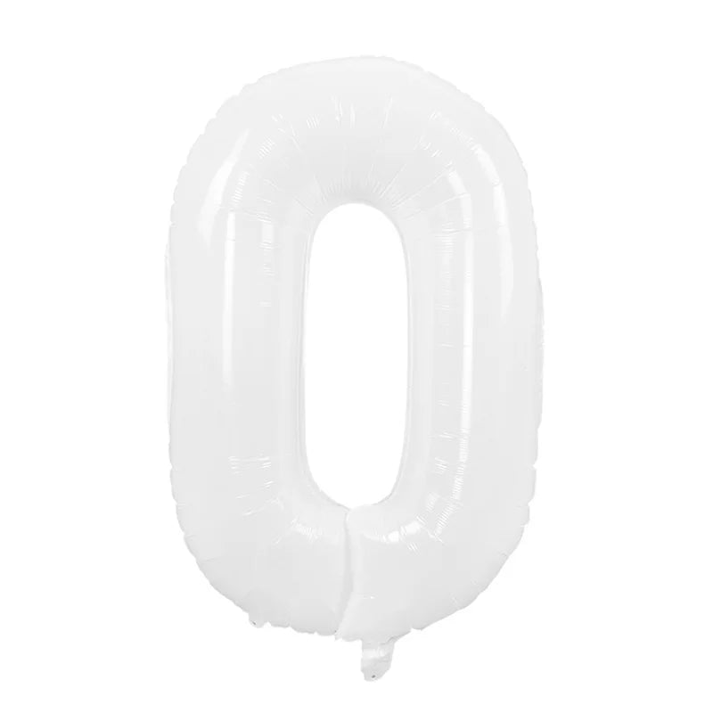 Cream Foil Number Balloons 1-9 Set | Large Digital Birthday Party Decor alternate view