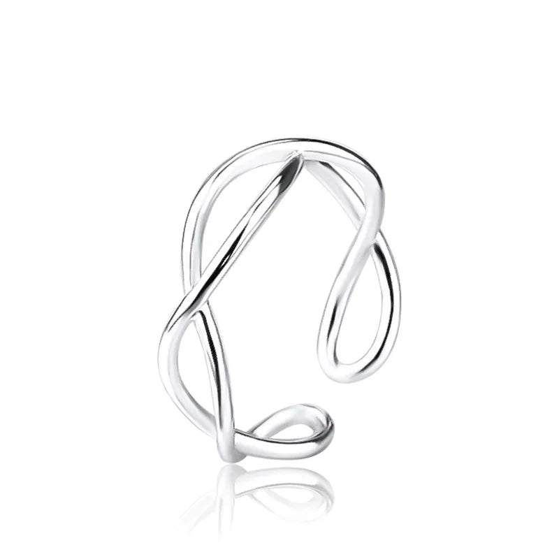 925 Sterling Silver Zircon Adjustable Ring | Women's Cocktail Jewelry detail view