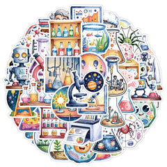 50PCS Natural Sciences Stickers Pack | Chemistry, Biology, Physics Decor for Classroom