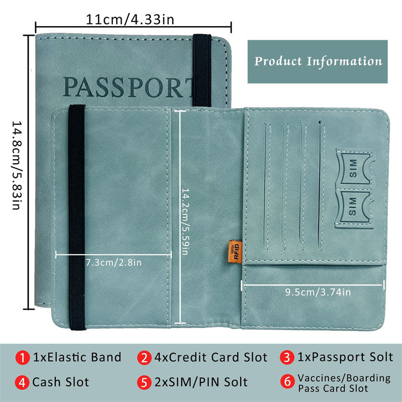 RFID Vintage PU Leather Passport Holder – Multi-Function Travel Wallet - Onlytenbucks.com