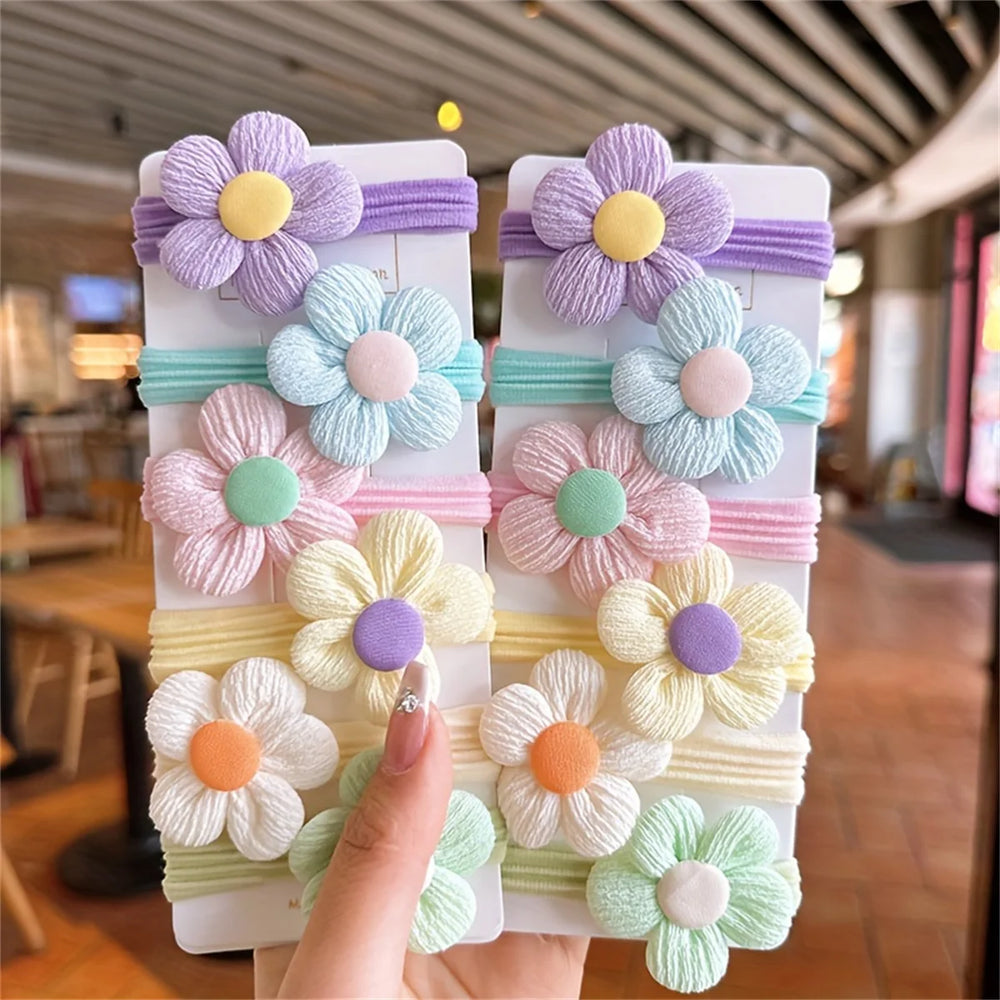 6/12PCS New Cut Hair Ties Princess Sweet Flower Bow Girls Women Elastic Hair Bands Ha lifestyle view