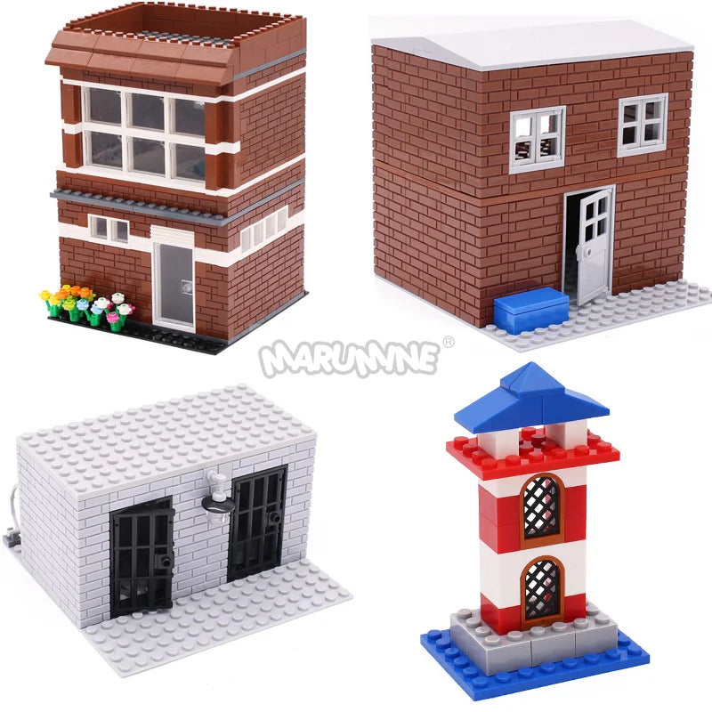 Marumine Window and Door Building Blocks | Compatible City House Parts Set lifestyle view