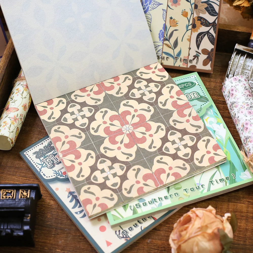 Vintage Floral Scrapbook Paper Set | 30 Sheets Aesthetic Journaling Supplies lifestyle view