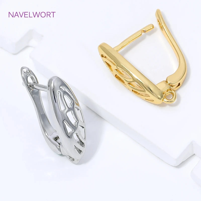 18K Gold Plated Anti-Allergy Earring Hook Clasps,Fasteners For Earrings,Brass Earwires E detail view