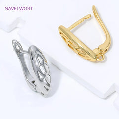 18K Gold Plated Anti-Allergy Earring Hook Clasps,Fasteners For Earrings,Brass Earwires E detail view