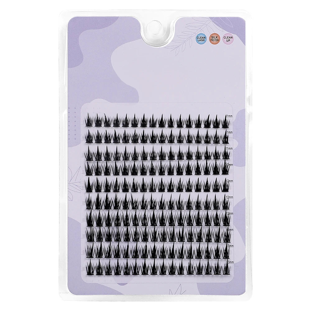 Individual Lashes 160 Clusters Soft Ribbon Segmented False Bundles Eyelashes DIY Individual Clusters Lash Extensions