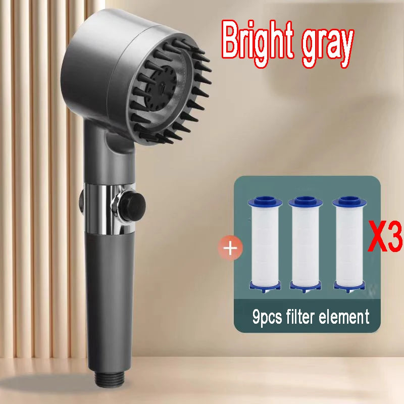 4 Modes Shower Head High Pressure Showerhead One-Key Stop Water Massage Shower Head W alternate view