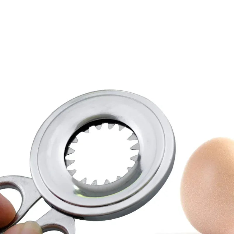 Egg Opener Scissors | Stainless Steel Kitchen Egg Slicer and Cutter Tool lifestyle view