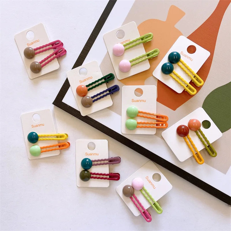2Pcs/Set Simple Hair Clips For Girls Cute Hair Barrettes Baby Hairpins Kids Headwear Clips For Hair