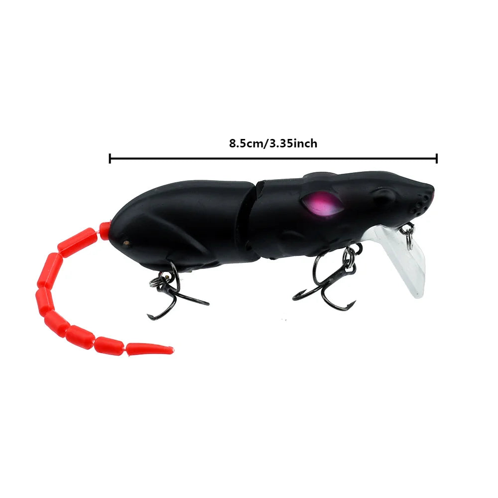 15.5CM Mouse Lure Artificial Plastic Mouse Fishing Lure Swimbait Rat Pike Bass Minn additional angle