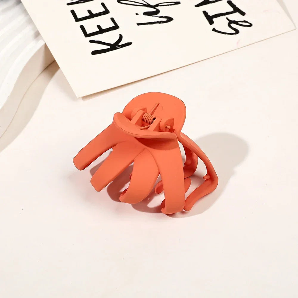 Frosted Octopus Hair Claw Solid Color Ponytail Clip Korean Simple Women Girls Non-Slip Shark Claw Irregular Hair Accessories
