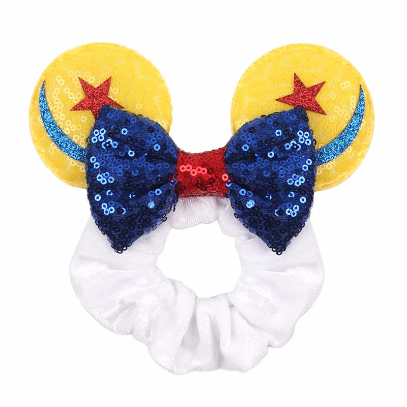 Women Ears Hair Scrunchies Velvet Hairbands For Girls Sequins Bows Headband Women Trip D detail view