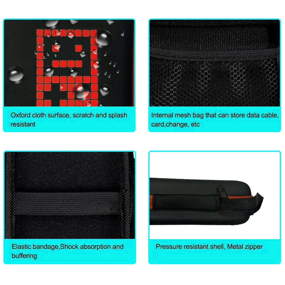 Portable Retro Handheld Game Console Carrying Case | EVA Hard Shell Travel Bag close-up view