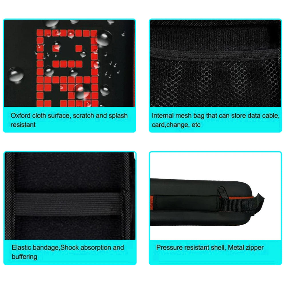 Portable Retro Handheld Game Console Carrying Case | EVA Hard Shell Travel Bag close-up view