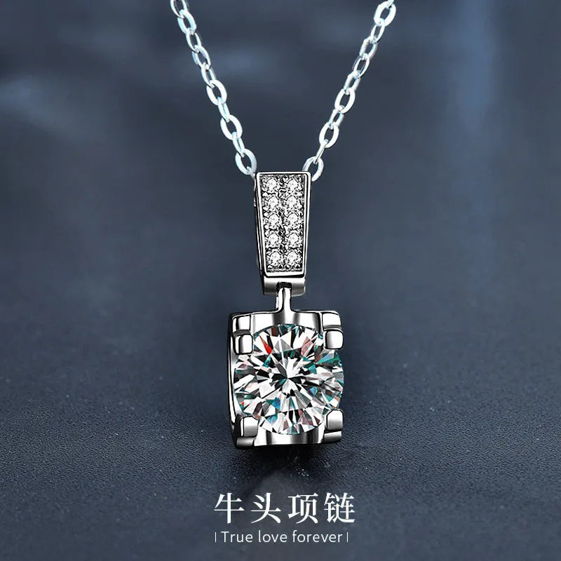 New 925 Sterling Silver Necklace Pendant 5A Zircon For Women Classics Fashion Wedding alternate view