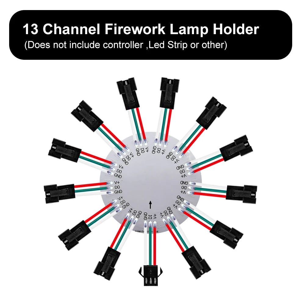 WS2812B LED Firework Light Module Panel 10/11/12/13 Channel | Individually Addressable close-up view
