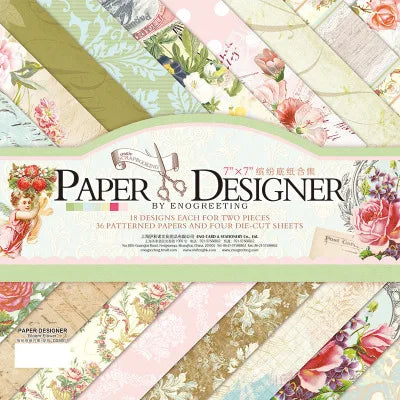 7 Inch Vintage Scrapbook Paper Set | 40 Sheets Retro Cardstock for DIY Crafts detail view