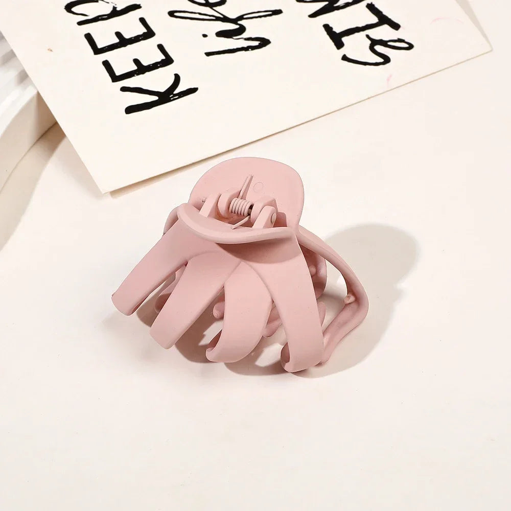Frosted Octopus Hair Claw Solid Color Ponytail Clip Korean Simple Women Girls Non-Slip Shark Claw Irregular Hair Accessories