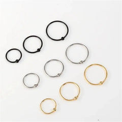 4Pcs 20G 316L Stainless Steel Captive Bead Rings Nose Rings Daith Tragus Cartilalge Hoop detail view