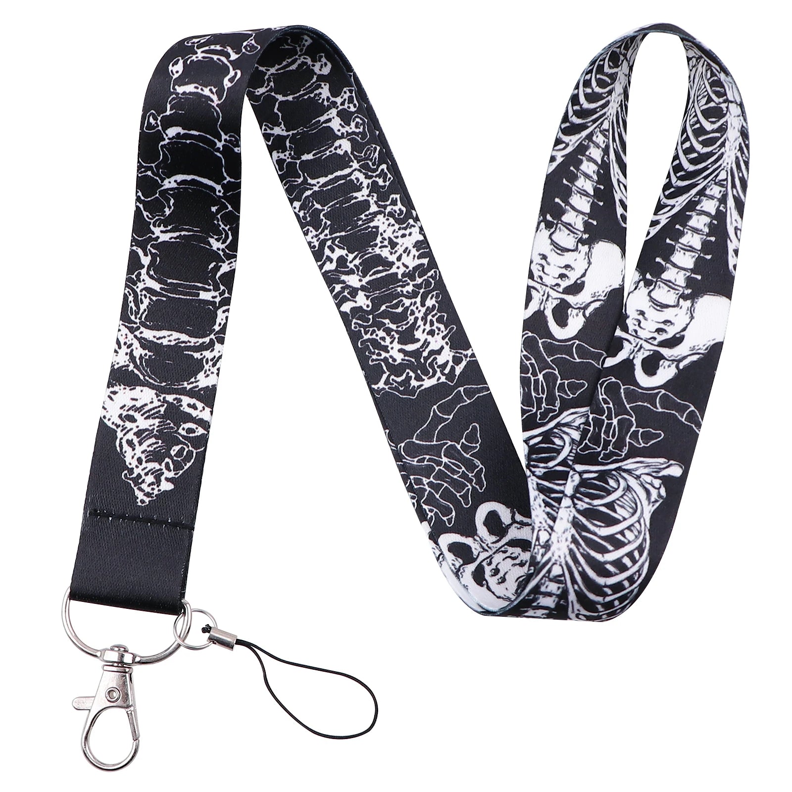 Human Skeleton Lanyard Card Holder Neck Strap for key ID Card Phone Straps Badge Holder detail view