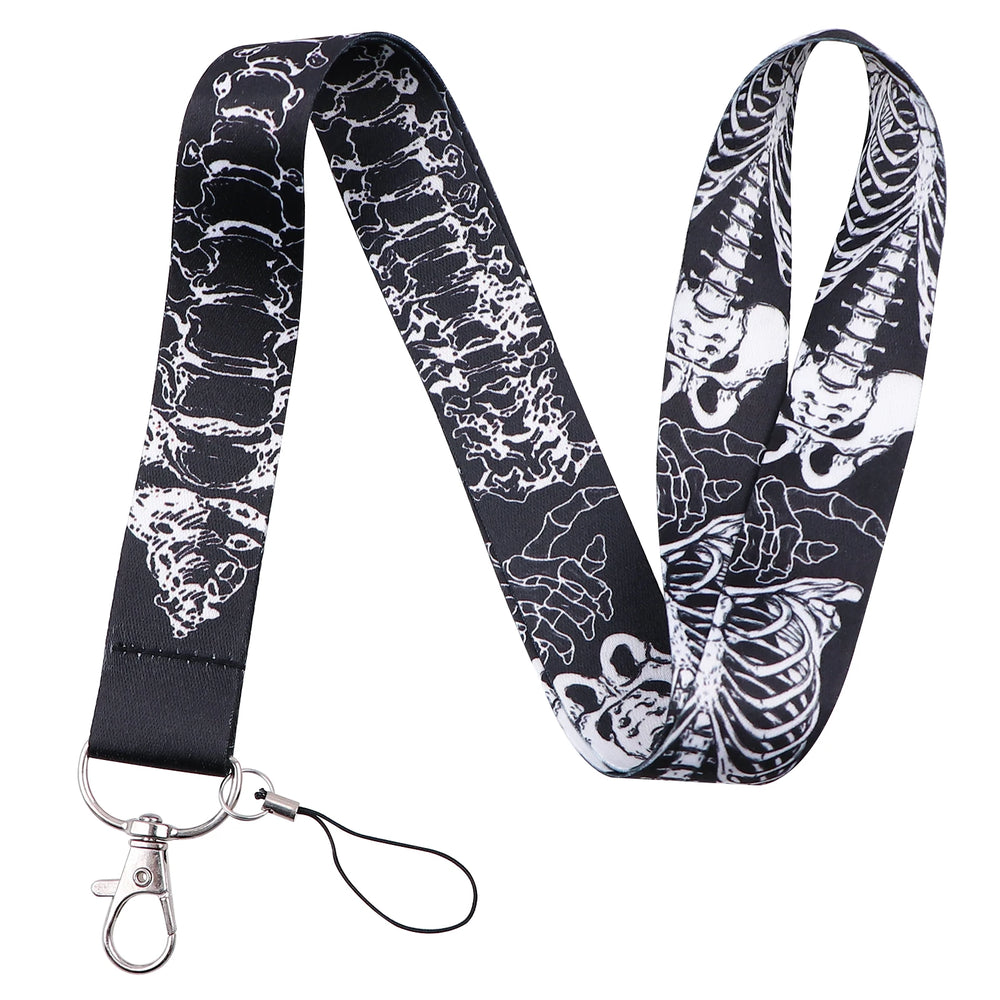 Human Skeleton Lanyard Card Holder Neck Strap for key ID Card Phone Straps Badge Holder detail view