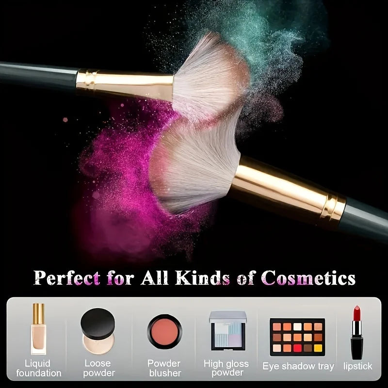 14-Piece Makeup Brush Set | Soft Nylon Bristles Travel Kit close-up view