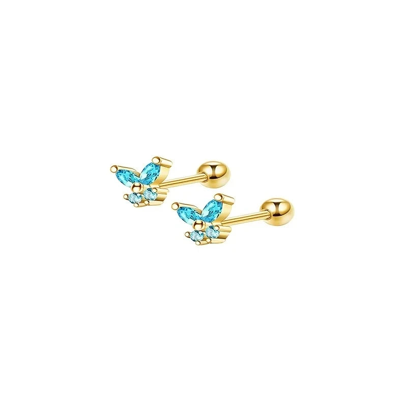 1/7Pairs Stainless Steel Unisex Cartilage Stud Earrings,Inlay Cubic Zirconia Hypoalle alternate view