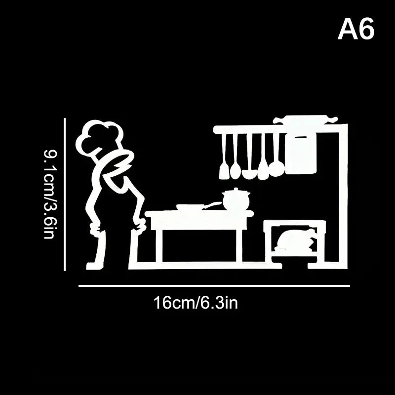 La Linea Minimalist Line Art Door Sticker | Home Decoration close-up view