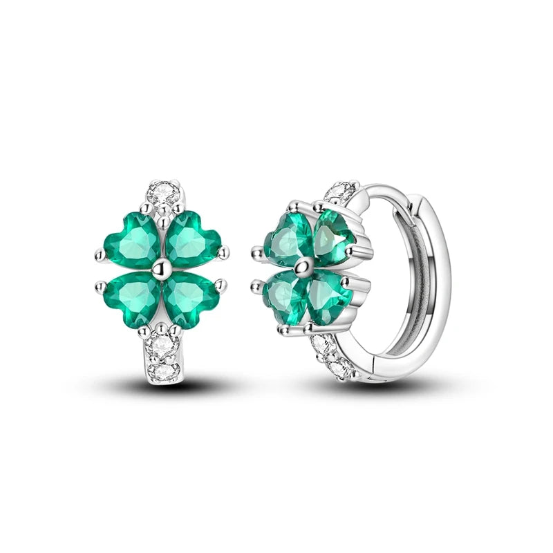 Original 925 Sterling Silver Women Hoop Earrings High Quality Shine Zircon U Shaped Clas detail view