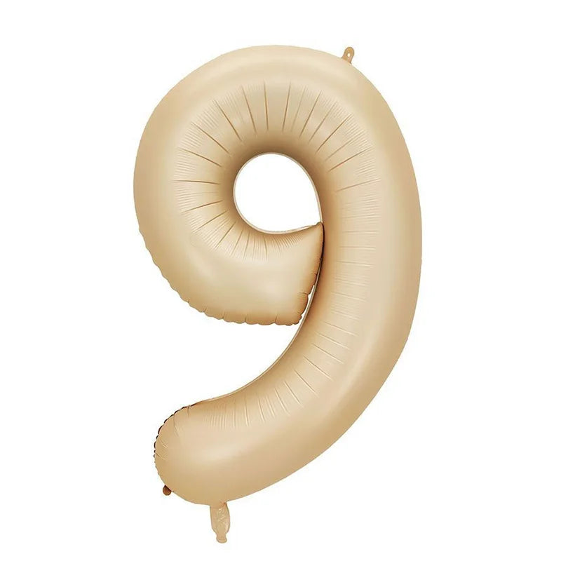 32 Inch Cream Color Number Balloons Set | Large Foil Helium Balloons for Birthday P additional angle