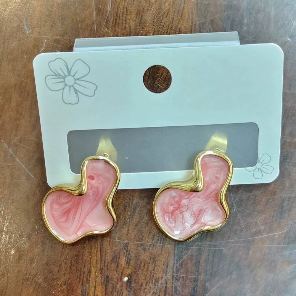 Abstract Alien White Color Cloud Irregular Stud Earring alternate view
