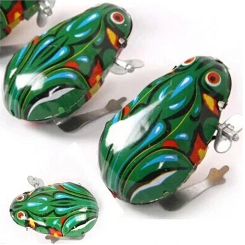 Classic Tin Wind-Up Jumping Iron Frog Toy Action Figure Ideal Classic Wind-Up Toys Perfect Gift for