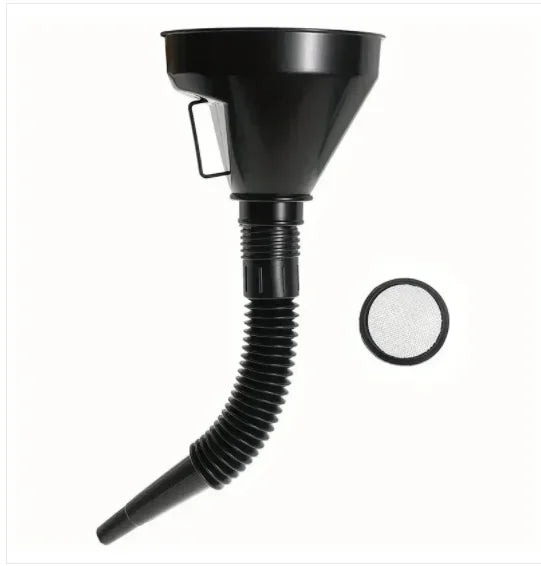 Car Long Stem Funnel Oil Fuel Filling Tools Anti-splash Plastic Oil Funnel Motorcycle close-up view
