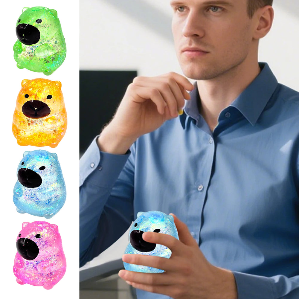 Maltose Cube Stress Squeeze Toy | Slow Rebound Polar Light Colorful TPR Block alternate view