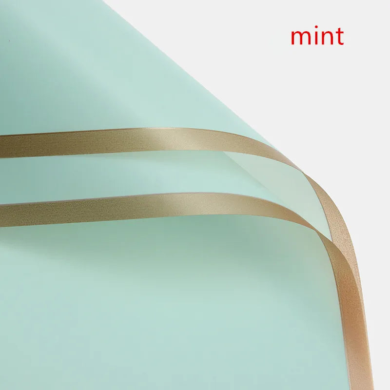 Golden Border Rose Wrapping Paper 5 Pack | Half Transparent Korean Style Gift Packing lifestyle view