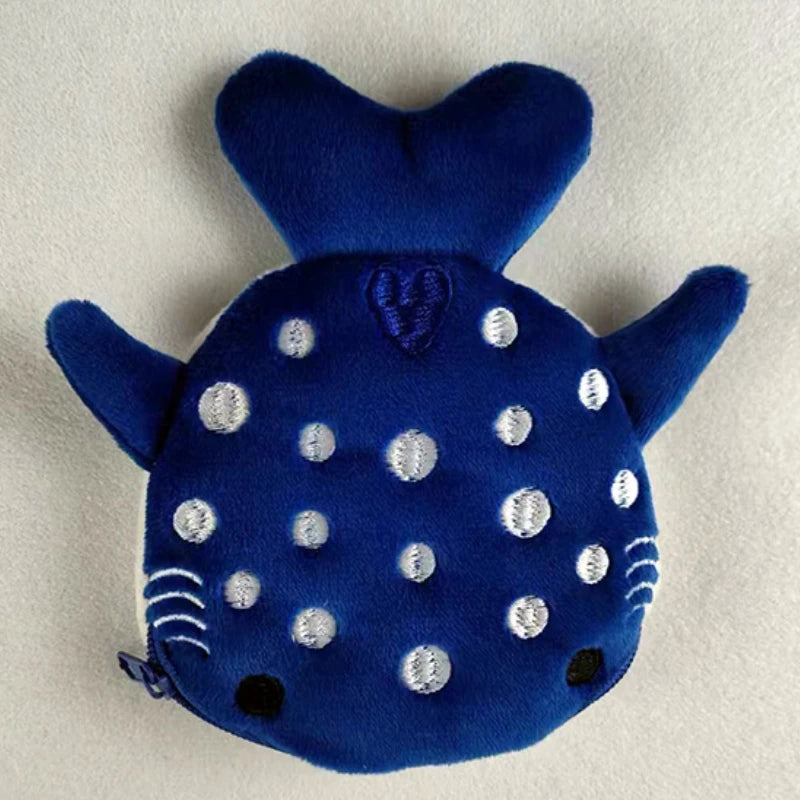Cartoon Whale Shark Coin Purse | Kawaii Plush Zipper Wallet additional angle