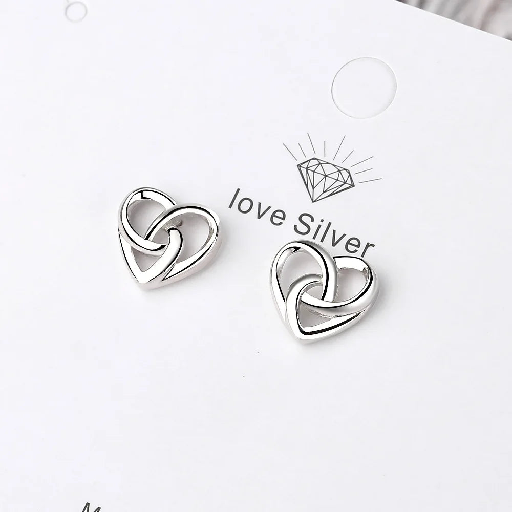 925 Sterling Silver Love Heart Stud Earrings For Women Luxury Designer Jewelry Best Selling GaaBou
