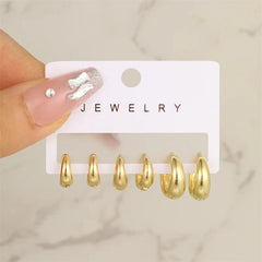 3/6Pcs/Set Fashion Gold Color Huggie Hoop Earrings for Women Men Minimalist Metal Small Circle Round Earrings Jewelry Gifts