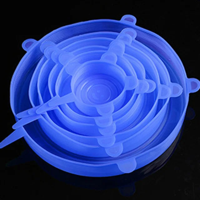 6 Pcs Silicone Cover Stretch Lids for Kitchen Microwave Food Covers Bowl Caps Elastic lifestyle view