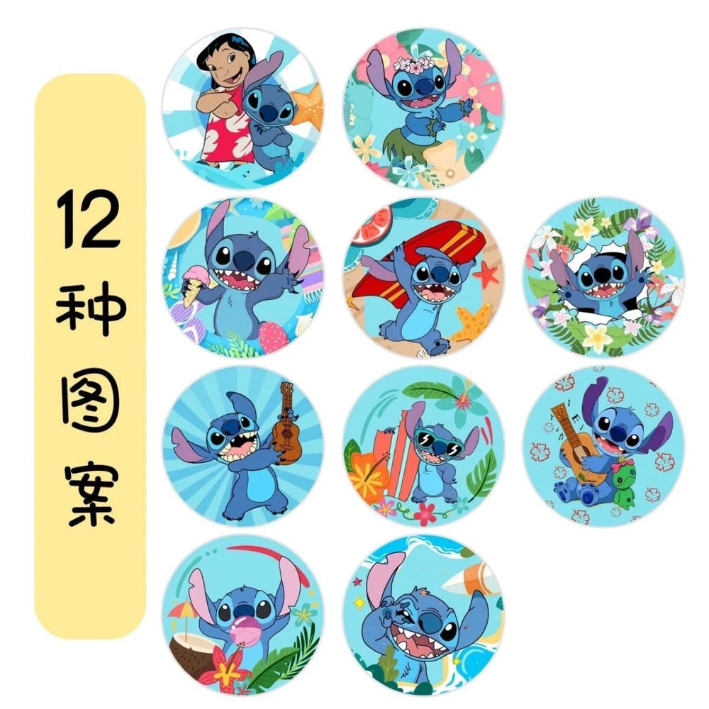488PCS Stitch-Inspired Stickers | Kawaii DIY Sticker Pack for Planners and Phones close-up view