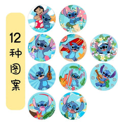 488PCS Stitch-Inspired Stickers | Kawaii DIY Sticker Pack for Planners and Phones close-up view