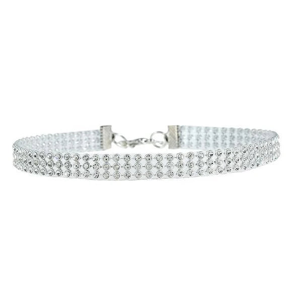 TOP Quality Cool Shiny Rhinestone Bundle Neck Popular Element Collar Necklace Punk Hip close-up view