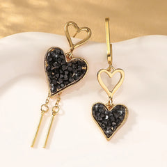 2PC Women's Fashion Irregular Peach Heart Earrings | Drop Earrings for Date Party Gif alternate view