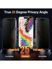 3 Pcs Matte Anti-Peeping Screen Protector Compatible With IPhone 17 Pro Max/17 Pro/17 Air/17/16 Pro Max/16 Pro/16