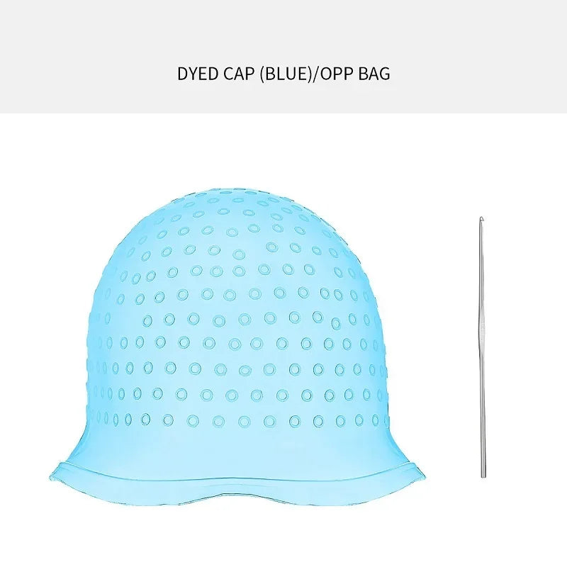 Silicone Cap for Scratches Hair Painting Hat for Scratches Silicone Meches Hair Colori close-up view