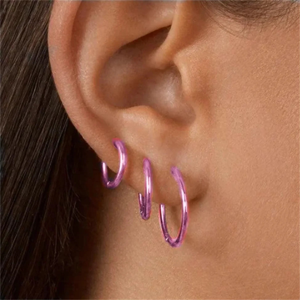 EVISPOL 6Pcs Fashion Stainless Steel Colorful Crystal Tragus Stud Earrings Set Helix alternate view