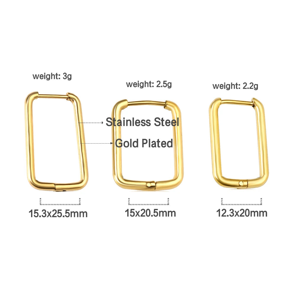 LUXUSTEEL U-Shaped and Geometric Hoop Earrings | Anti-Allergy Stainless Steel Earrings f detail view