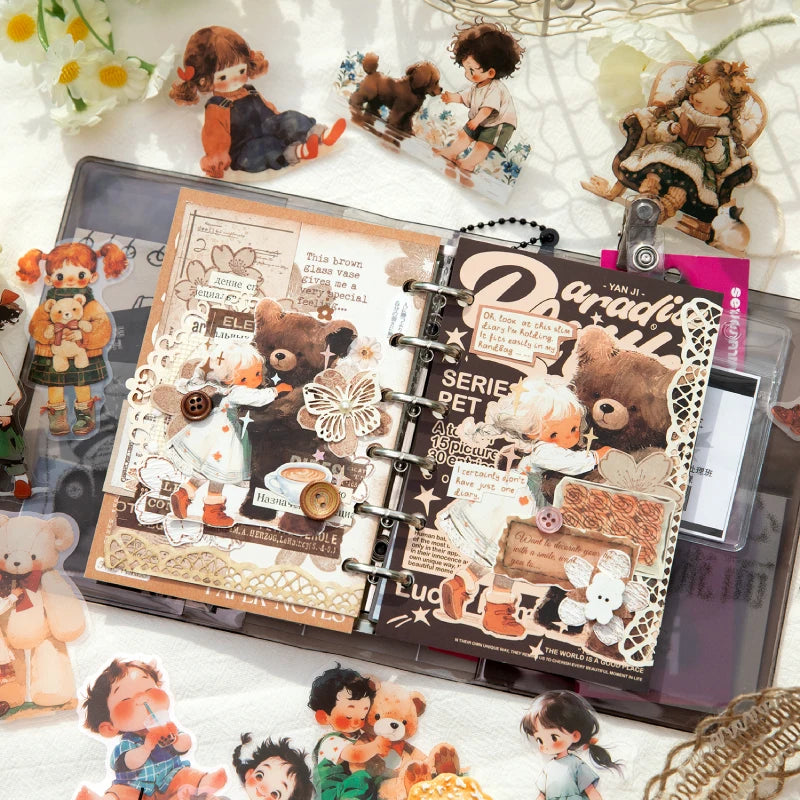 Journal GO 30pcs Cute Girl Stickers DIY Planner Scrapbooking Collage Junk Journal Dairy Notepad Phone Case Lovely Paradise Decal